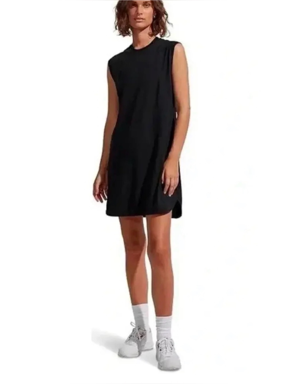 Varley Naples Sleeveless Athleisure Mini Dress Black XS versatile